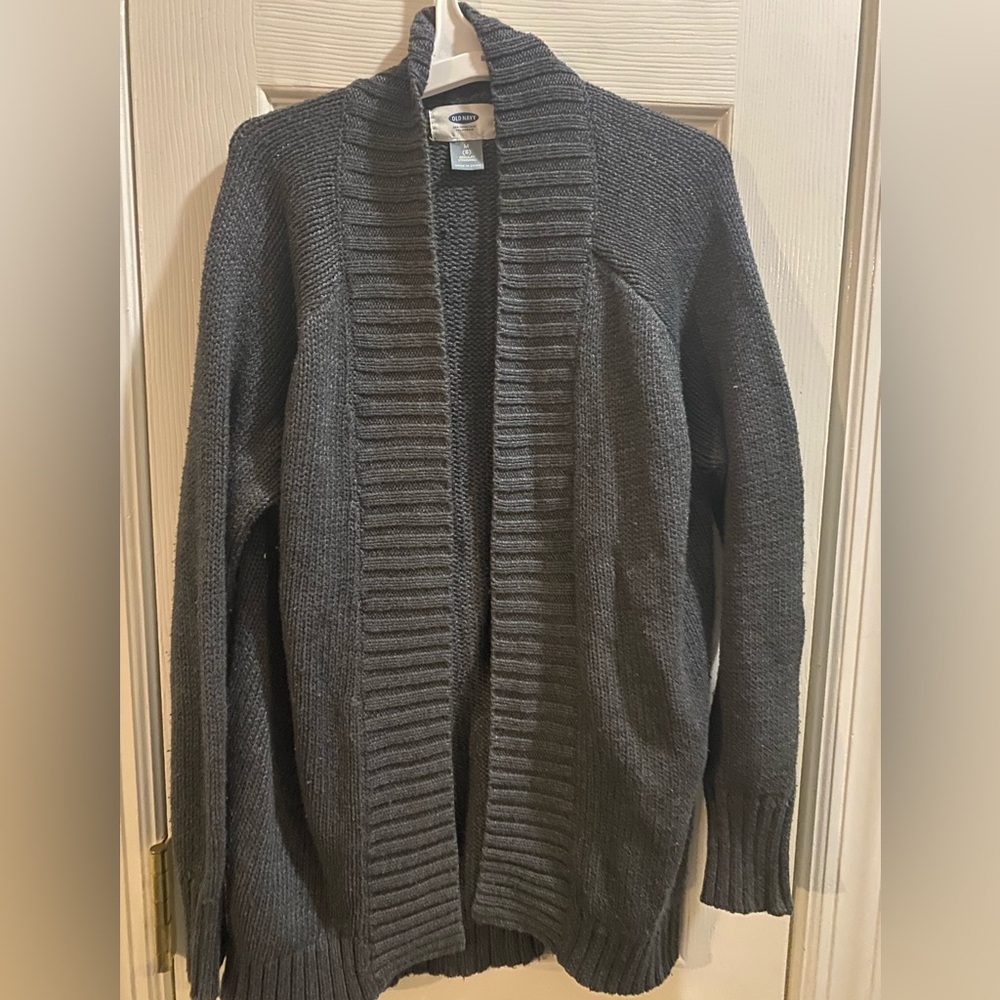 Girls Old Navy Gray Open-Front Cardigan Sweater